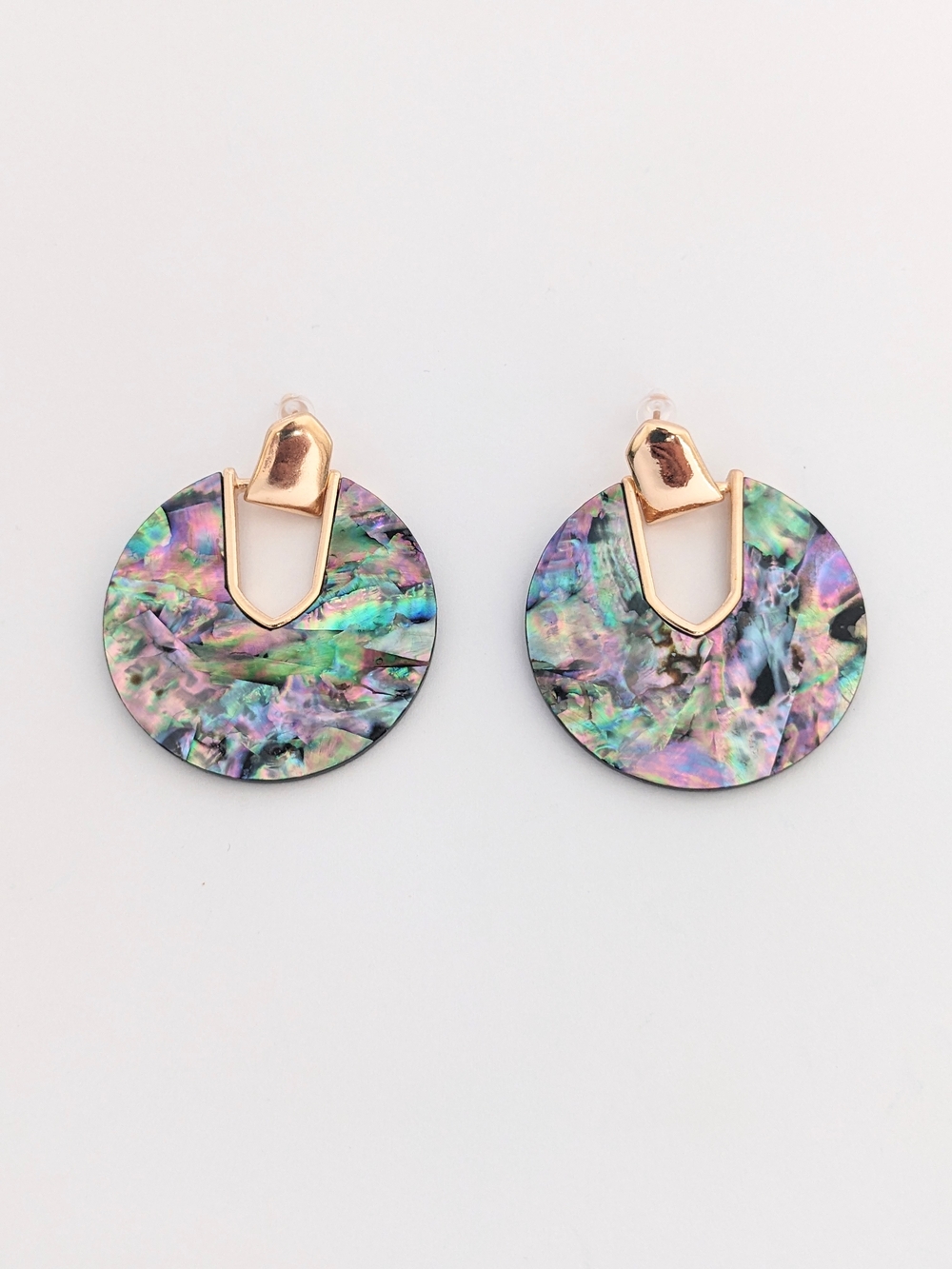 Iridescent Disc Earrings